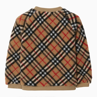 Shop Burberry Sweatshirt Teddy Beige Vintage Check