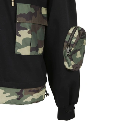 Shop Dolce & Gabbana Camouflage Print Hooded Sweatshirt