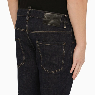 Shop Dsquared2 Navy Blue Regular Denim Jeans