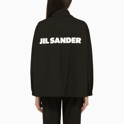 Shop Jil Sander Black Cotton Jacket With Logo