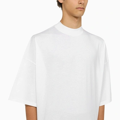 Shop Jil Sander Wide White Crew Neck T Shirt