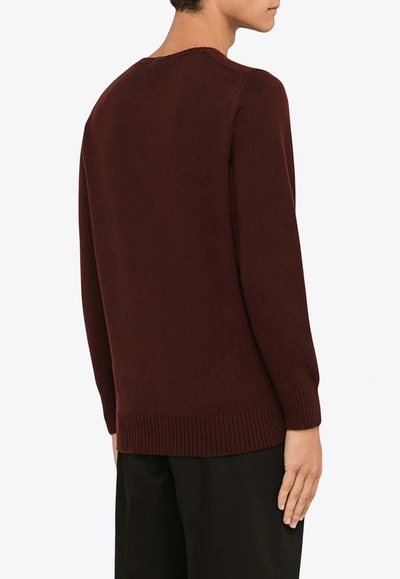 Shop Drumohr Cashmere Pullover Sweater In Burgundy