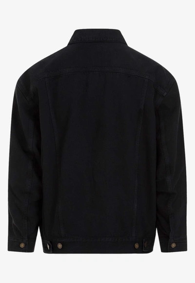 Shop Saint Laurent Classic Denim Jacket In Black