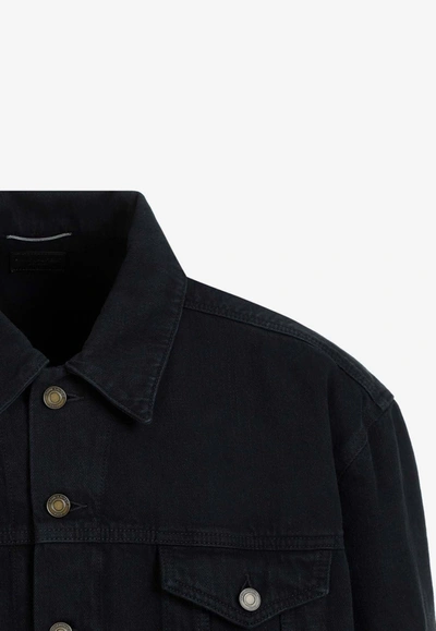 Shop Saint Laurent Classic Denim Jacket In Black