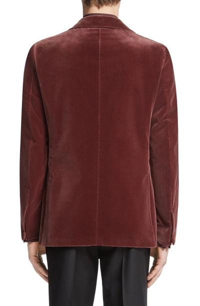 Zegna Couture Peak Lapel Velveteen Dinner Jacket In Deep Rose