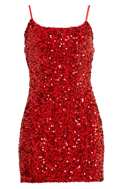 Shop Bp. Night Out Sequin Camisole Dress In Red Sequins