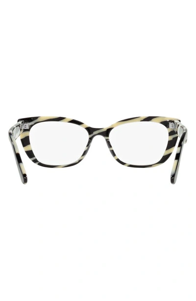 Shop Dolce & Gabbana 49mm Cat Eye Optical Glasses In Black White