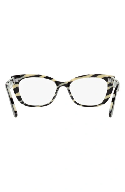 Dolce & Gabbana 49mm Cat Eye Optical Glasses In Black White