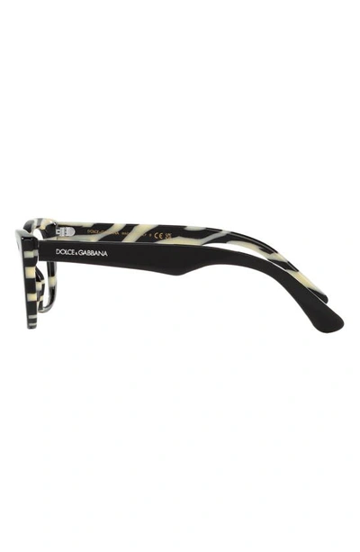 Shop Dolce & Gabbana 49mm Cat Eye Optical Glasses In Black White