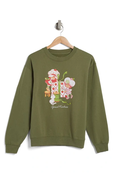 Shop Desert Dreamer Strawberry Shortcake Spread Kindness Graphic Sweatshirt In Washed Cypress