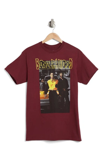 Shop Philcos Boyz N The Hood Cotton Graphic T-shirt In Burgundy