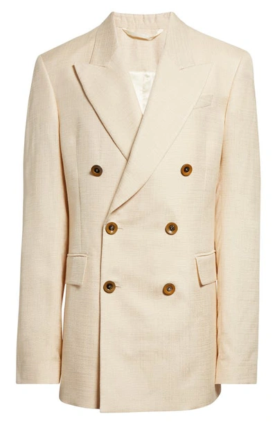 Shop Wales Bonner Andr Double Breasted Blazer In Ivory