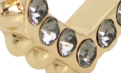 Shop Allsaints Crystal Stud Hoop Earrings In Black Diamond