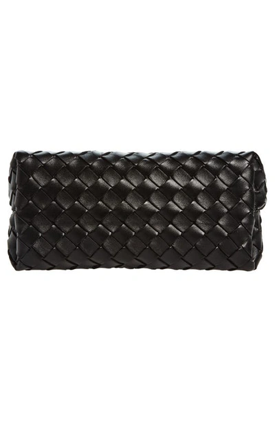 Bottega Veneta Small Andiamo Intrecciato Shoulder Bag In Black Brass/ Black