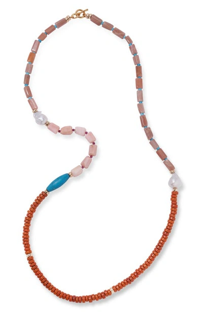 Shop Lizzie Fortunato Cabana Cultured Pearl Necklace In Multi