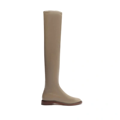Shop Schutz Kaolin Over The Knee Leather Boot In Mocaccino