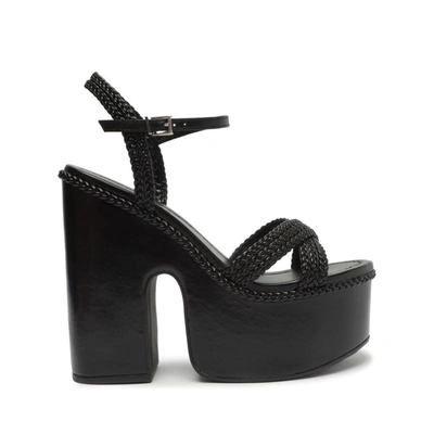 Shop Schutz Karima Cutout Atanado Leather Sandal In Black