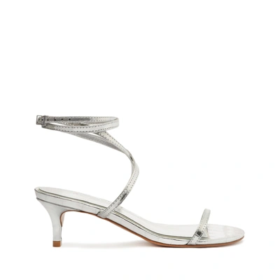 Shop Schutz Sherry Leather Sandal In Silver