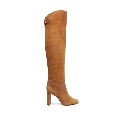 Shop Schutz Austine Casual Over The Knee Suede Boot In Honey Peach