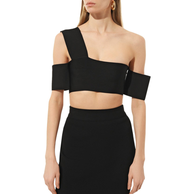 Alexander Mcqueen Sleeveless Off Shoulder Bandage Fitted Top