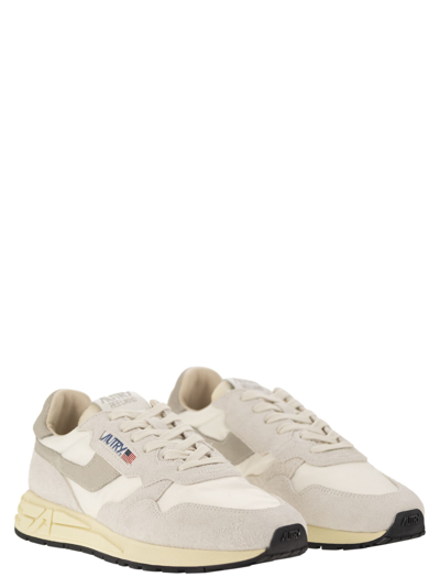 Autry Reelwind Low Sneakers In White Suede And Nylon