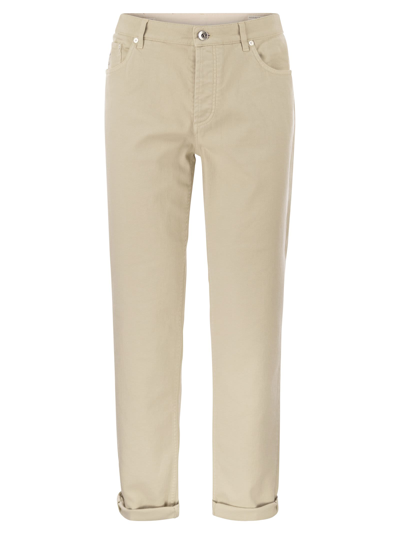 Shop Brunello Cucinelli Five Pocket Traditional Fit Trousers In Light Comfort Dyed Denim