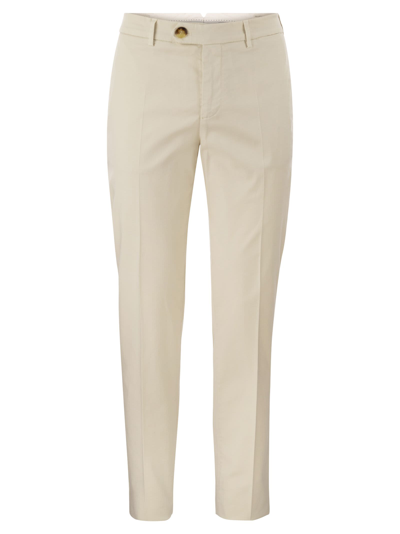 Shop Brunello Cucinelli Italian Fit Cotton Gabardine Trousers