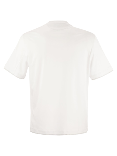 Shop Brunello Cucinelli Slim Fit Crew Neck T Shirt In Lightweight Cotton Jersey