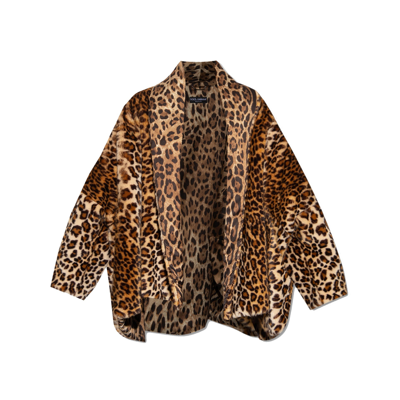 Shop Dolce & Gabbana X Kim Leopard Faux Fur Jacket