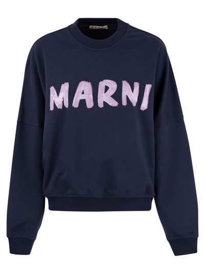 Shop Marni Cotton Sweatshirt With Print