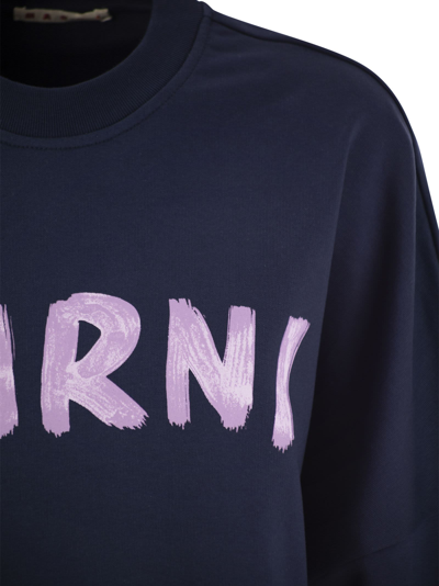 Shop Marni Cotton Sweatshirt With Print