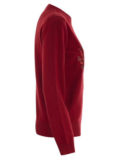 Shop Max Mara Bari Wool And Cashmere Sweater With Embroidery