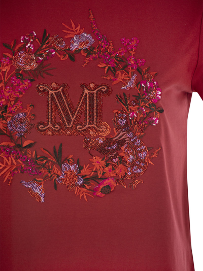 Shop Max Mara Elmo Short Sleeved T Shirt With Embroidery