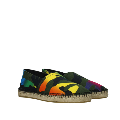 Valentino Camouflage Print Canvas Espadrillas