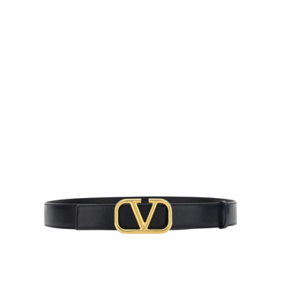 Shop Valentino Garavani  Garavani V Logo Leather Belt