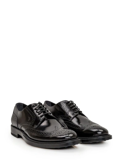 Shop Tod's Laced Derby In Black