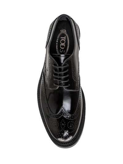 Shop Tod's Laced Derby In Black
