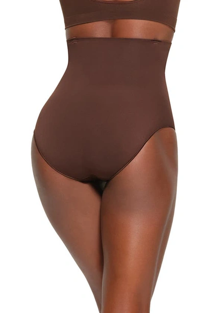 Shop Skims Core Control High Waist Shaper Briefs In Cocoa