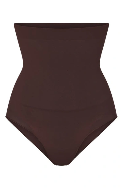 Skims Seamless Sculpt Sculpting High Waist Briefs In Cocoa