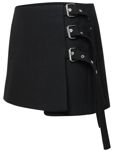 Shop Ambush Black Wool Blend Skirt