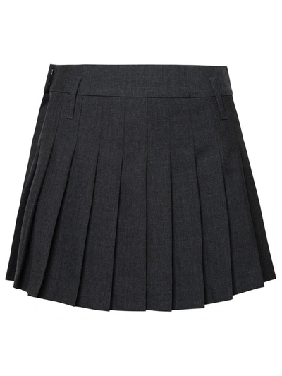 Shop Ambush Grey Virgin Wool Skirt