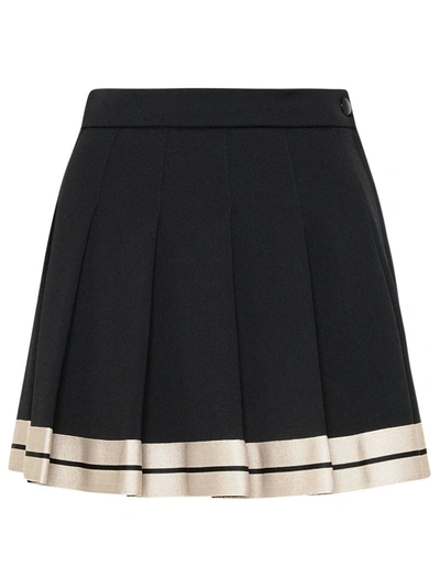 Shop Palm Angels Black Polyester Skirt