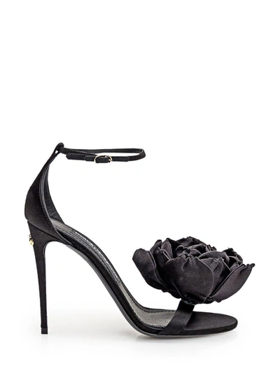 Shop Dolce & Gabbana Satin Sandal In Black