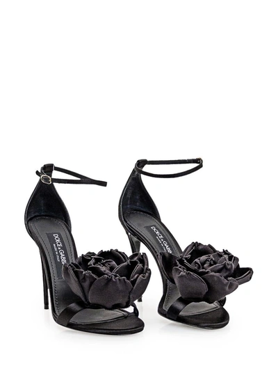 Shop Dolce & Gabbana Satin Sandal In Black