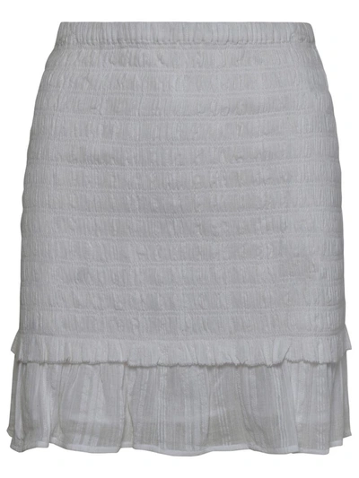 Shop Isabel Marant Étoile 'dorela' White Cotton Miniskirt