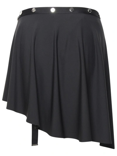 Attico Asymmetrischer Minirock Aus Stretch-jersey In Black