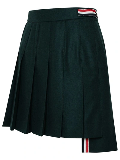 Shop Thom Browne Green Wool Skirt