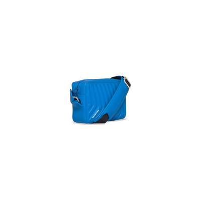 Shop Balenciaga Men Car Leather Camera Bag In Blue