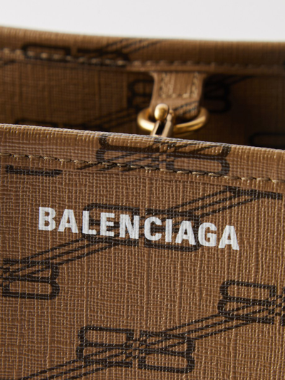 Shop Balenciaga Men Signature Faux Leather Tote Bag In Brown