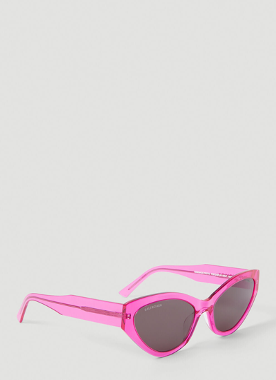 Shop Balenciaga Women Flat Cat Eye Sunglasses In Pink
